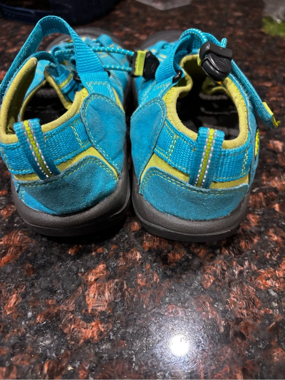 Keen Teal and Yellow Kids Closed-Toe Outdoor Sandals